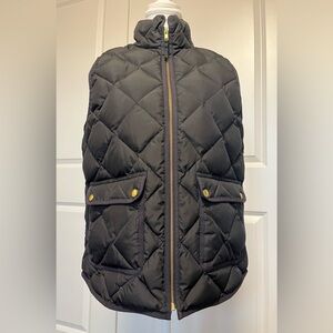 J Crew Excursion Quilted Down Vest Womens Medium Black Full Zip Insulated puffer